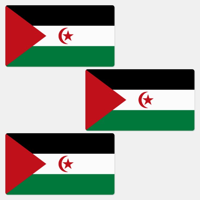 Étiquettes Drapeau de la République démocratique arabe sahrao (Groupe)