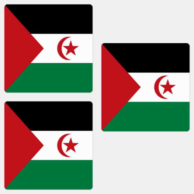 Étiquettes Drapeau de la République démocratique arabe sahrao (Groupe)