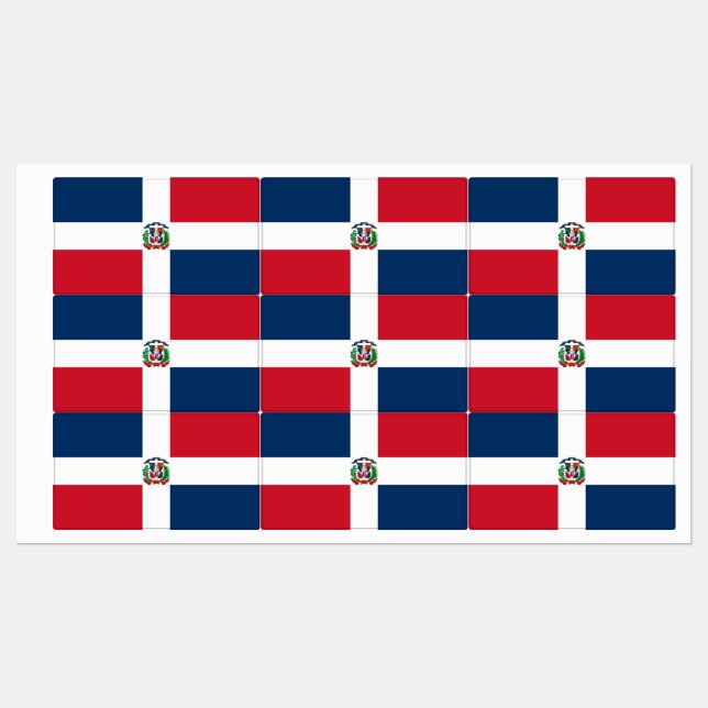 Étiquettes Drapeau de la République Dominicaine (Feuille)