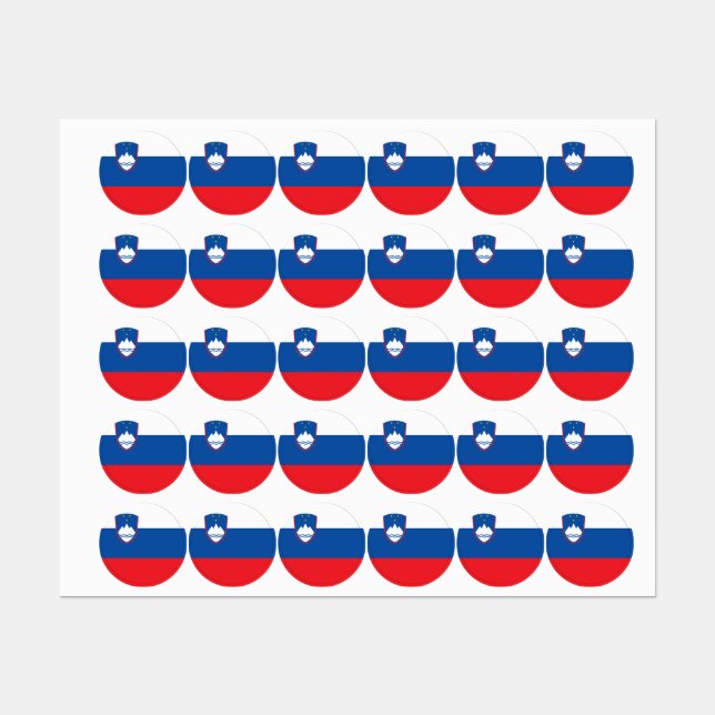 Étiquettes Drapeau de la Slovénie (Feuille)