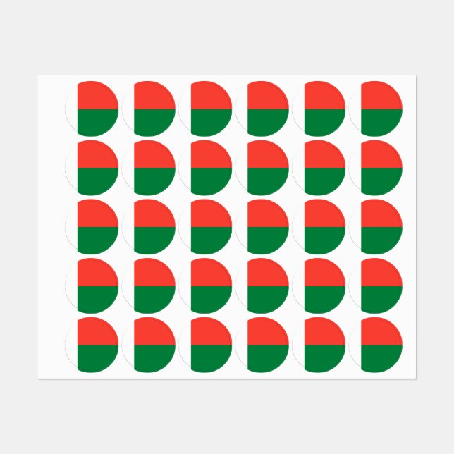 Étiquettes Drapeau de Madagascar (Feuille)