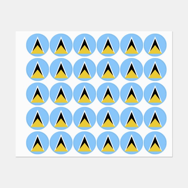 Étiquettes Drapeau de Sainte-Lucie (Feuille)