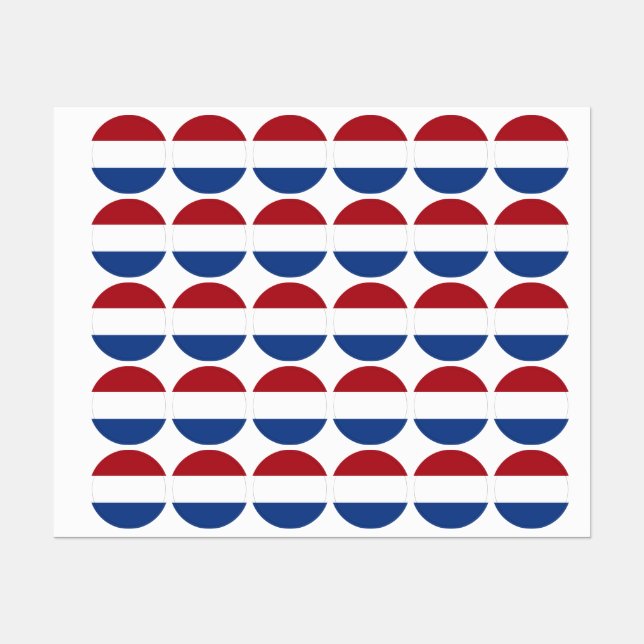 Étiquettes Drapeau des Pays-Bas (Feuille)