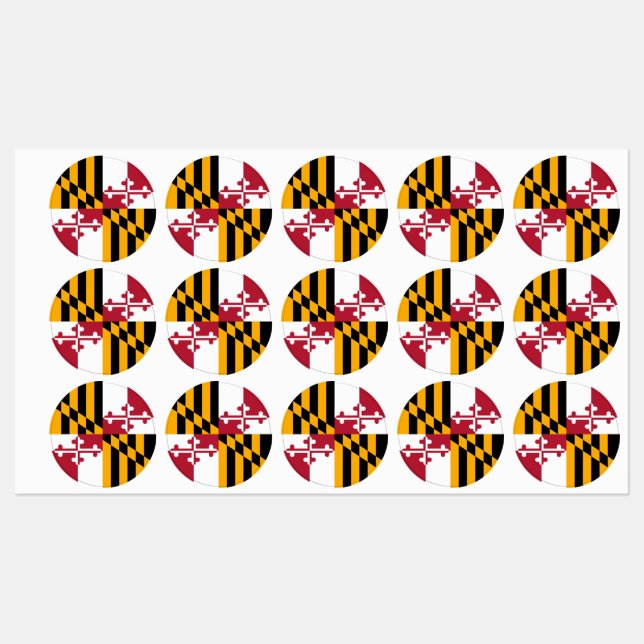 Étiquettes Drapeau d'état du Maryland Design festif (Feuille)