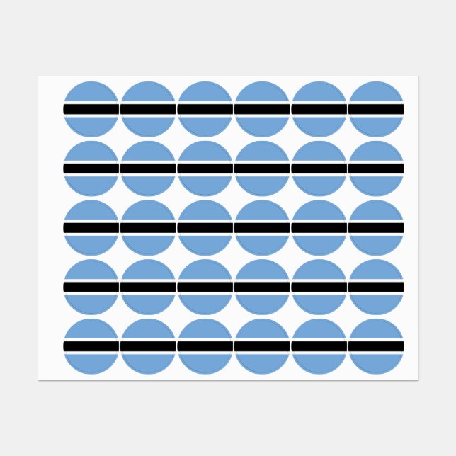 Étiquettes Drapeau du Botswana (Feuille)