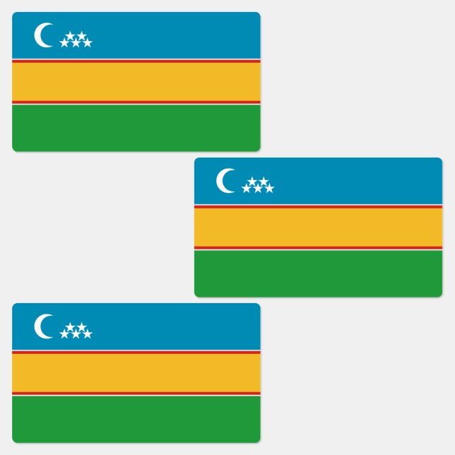 Étiquettes Drapeau du Karakalpakstan (Groupe)