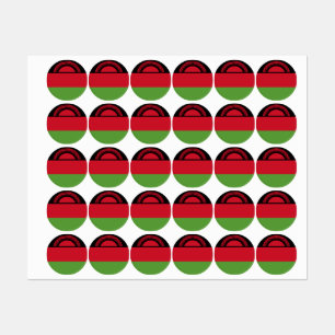 Étiquettes drapeau du Malawi