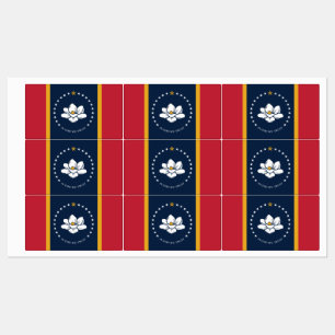 Étiquettes Drapeau du Mississippi - Nouveau Drapeau de Magnol