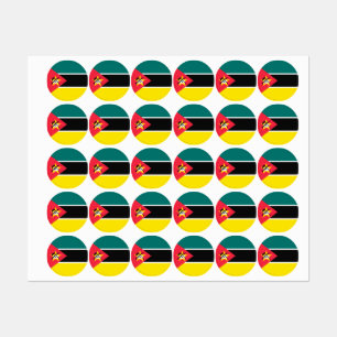 Étiquettes Drapeau du Mozambique