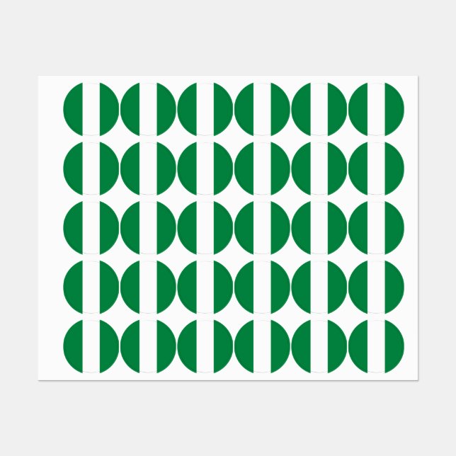 Étiquettes Drapeau du Nigeria (Feuille)