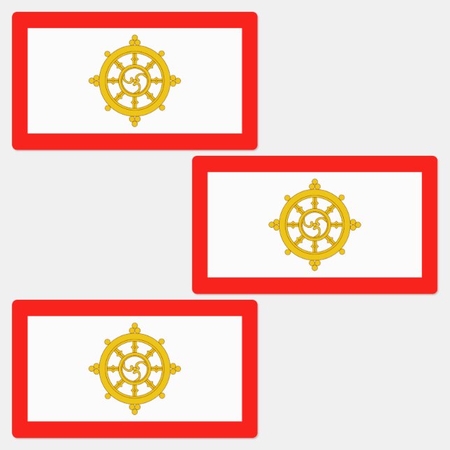 Étiquettes Drapeau du royaume de Sikkim (Groupe)