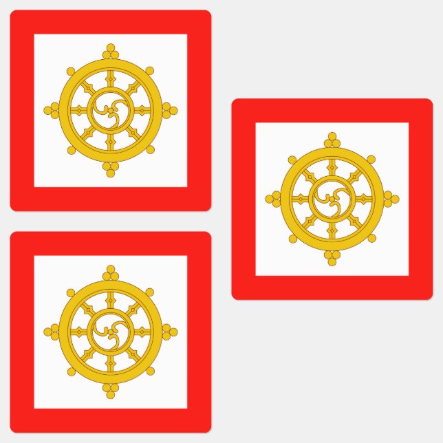 Étiquettes Drapeau du royaume de Sikkim (Groupe)