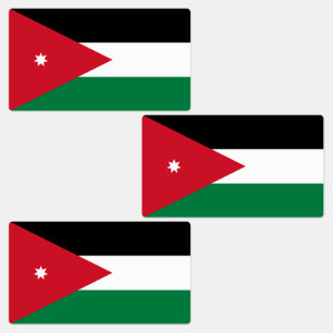 Étiquettes Drapeau Jordanie