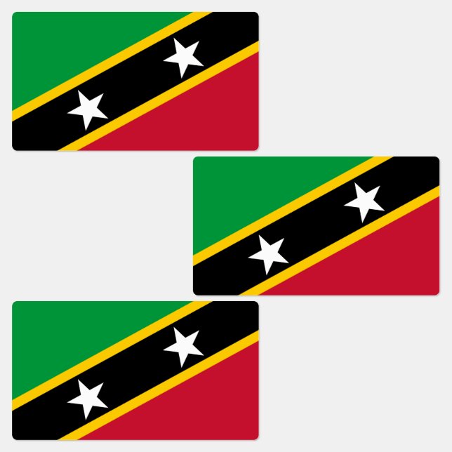 Étiquettes Drapeau Saint-Kitts-et-Nevis (Groupe)