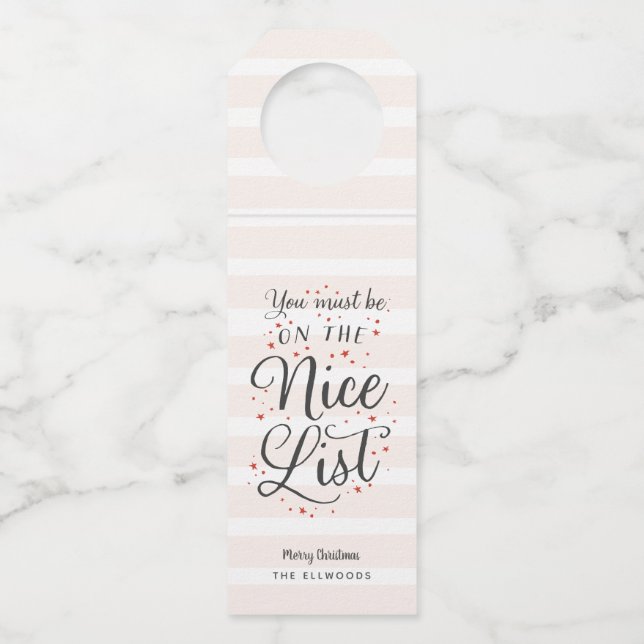 Étiquettes drôles de cadeau de bouteille de Noël (Devant)