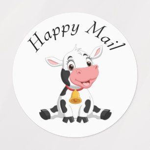 Étiquettes du courrier heureux de la vache