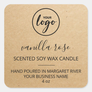 Étiquettes du logo de la bougie de soja parfumée e