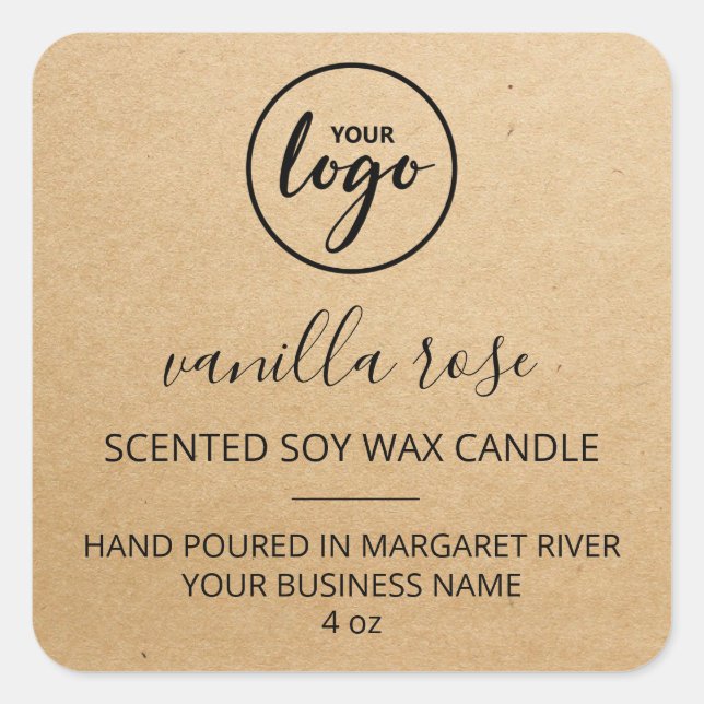 Étiquettes du logo de la bougie de soja parfumée e (Devant)