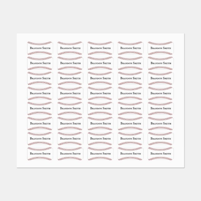 Étiquettes du nom de conception du baseball Stitch (Feuille)