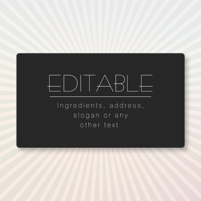 Étiquettes Élégant Aquarelle multi-usage Noir & Blanc (Créateur téléchargé)