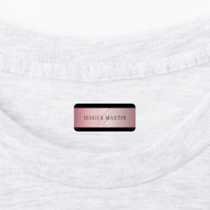 Étiquettes Elégant Blush Faux Rose Gold Nom et initiales
