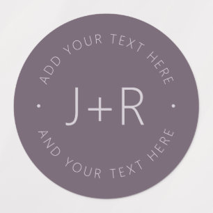 Étiquettes Élégant Couples Monogramme Texte Étanche