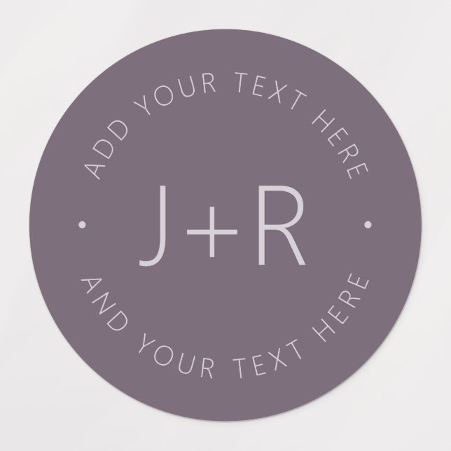 Étiquettes Élégant Couples Monogramme Texte Étanche (Design 3)