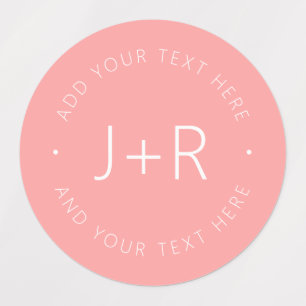 Étiquettes Élégant Couples Monogramme Texte Étanche