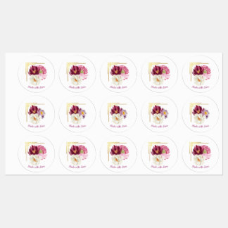 Étiquettes Elegant Floral Watercolor Birthday Food Label