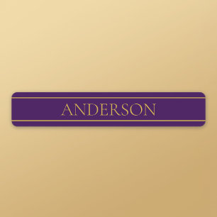 Étiquettes Élégant texte personnalisable Gold & Deep Purple