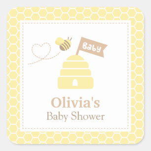 Étiquettes Élégantes de Bébé Fête Bumble Bee Migno