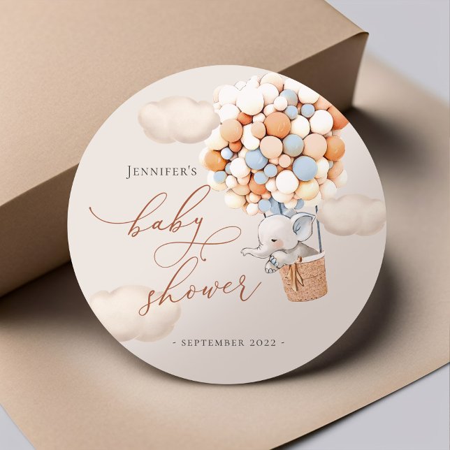 Étiquettes Elephant Favor ! Baby shower Classic Ro (Créateur téléchargé)