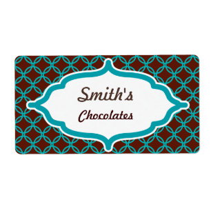Étiquettes en dentelle turquoise customisés