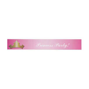 Étiquettes enveloppantes pour fête rose Couronne d