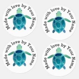 Étiquettes Fabriqué avec amour par votre tortue de mer Fer-on