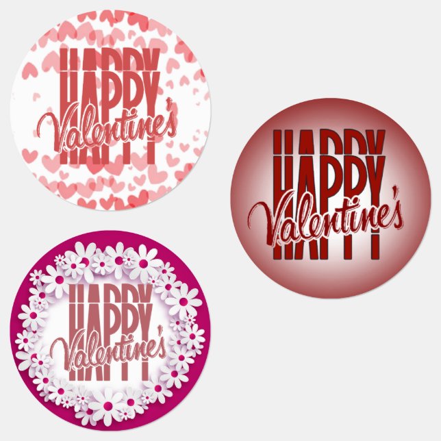 Étiquettes  feliz Valentin variadas (Groupe)