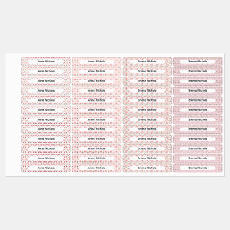Étiquettes Festive Pink Christmas Patterns Name Labels