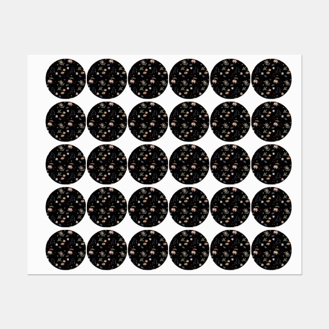 Étiquettes Fleurs d'eau simples 1 (Feuille)