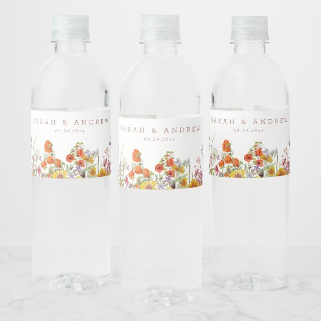 Étiquettes fleurs sauvages de bouteille d'eau - Fl (Bouteilles)