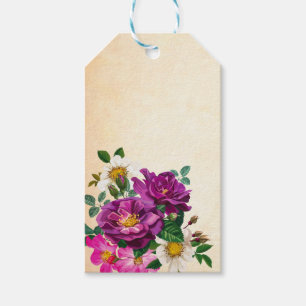 Étiquettes florales personnalisables de cadeau