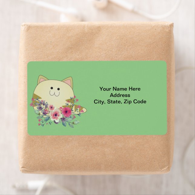 Étiquettes floraux de chats (En situation)