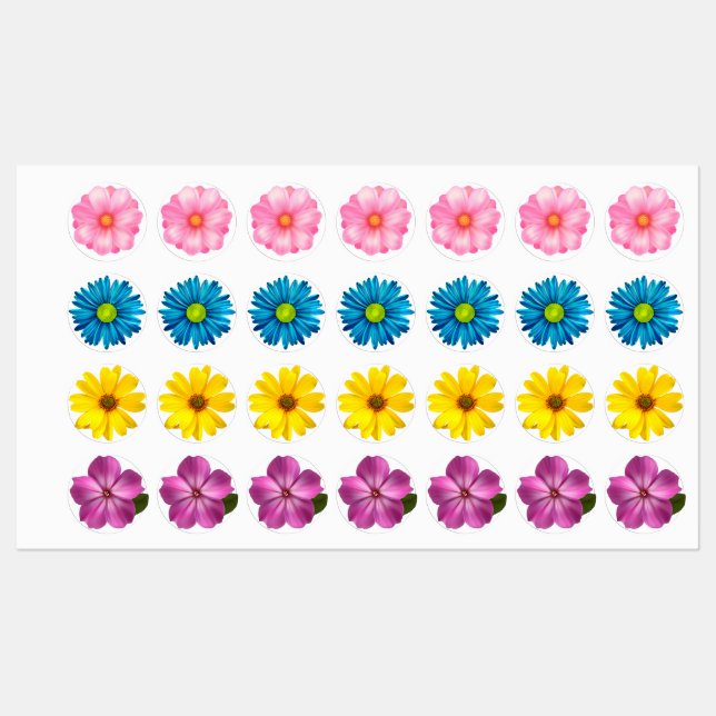 Étiquettes Flowers Iron-on (Feuille)