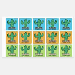 Étiquettes Free Cactus Hugs nom personnalisé