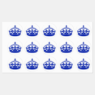 Étiquettes Gardez le bleu de la couronne calme
