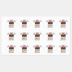 Étiquettes Gâteau de joyeux anniversaire