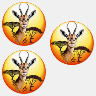 Étiquettes Gazelle Antelope africaine animal sauvage