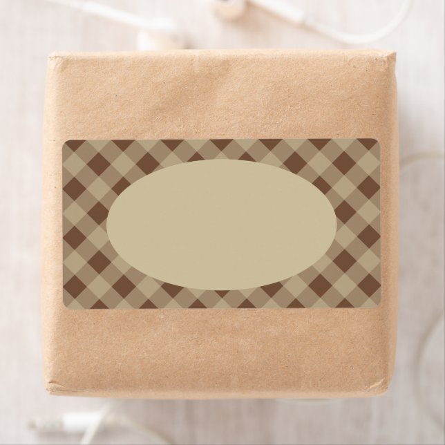 Étiquettes Gingham Country Marron (En situation)