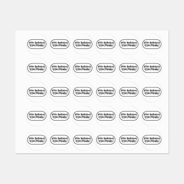 Étiquettes GNU - Logiciels Libres - Gens Libres (Feuille)