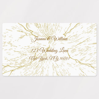 Étiquettes Gold Botanical Floral Wedding Shipping Label