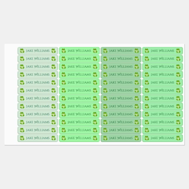 Étiquettes Green Frog School Clothing Kids' Labels (Feuille)